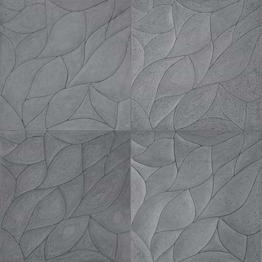 Thalia Rosette Petra Nero Gray 18x18 Honed Limestone Tile