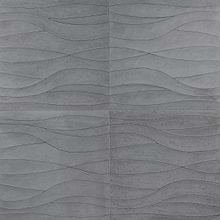 Thalia 3D Carved Wave Petra Nero 18x18 Honed Limestone Tile