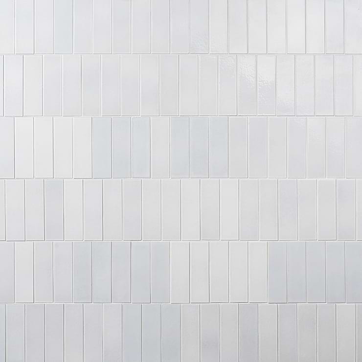 Color One Milk White 2x8 Glossy Lava Stone Tile