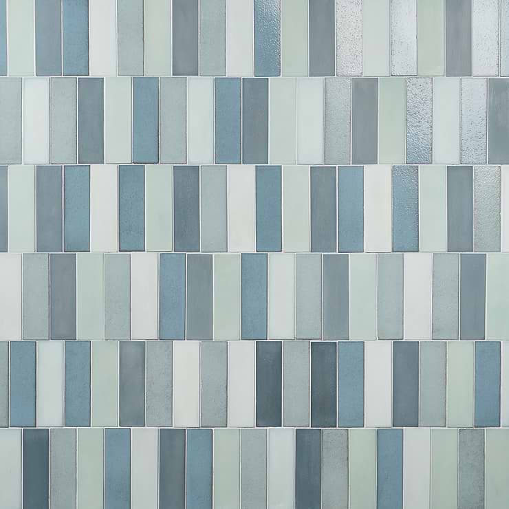 Color One Ocean Blend 2x8 Cement and Lava Stone Tiles
