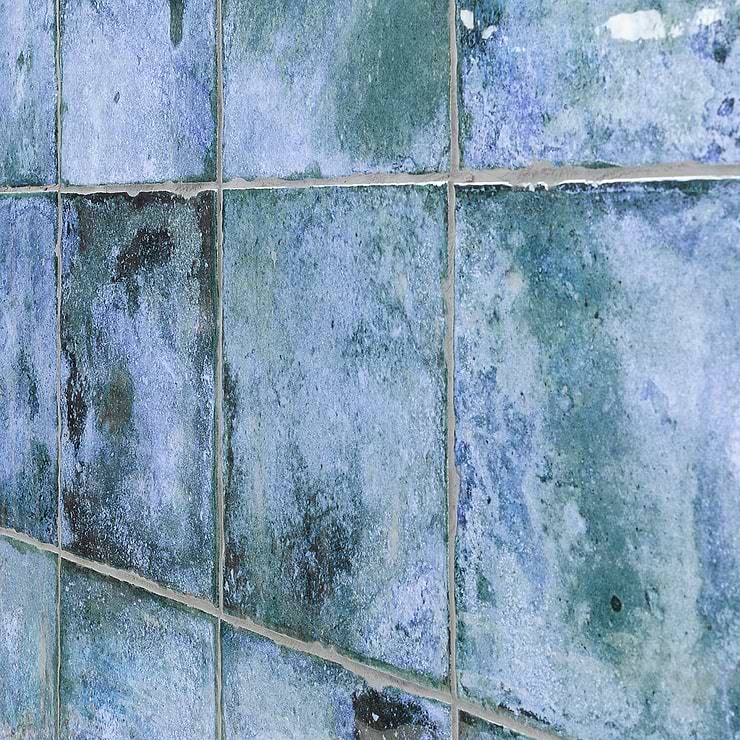 Angela Harris Dunmore Blu 8x8 Polished Ceramic Wall Tile