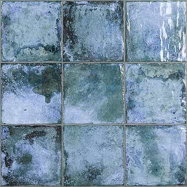 Dunmore by Angela Harris Blu 8x8 Polished Ceramic Wall Tile by Angela Harris  - Sample