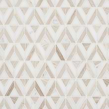 Monroe Triangle Asian Statuary And Wooden Beige Mosaic Tile