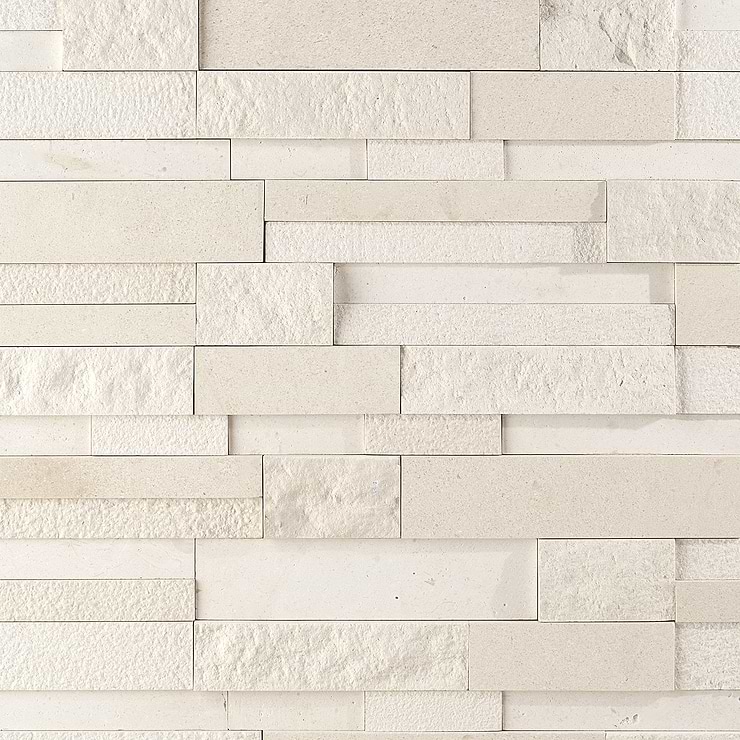 StackStone 3D Ebbor Beige & Cream Marble Ledger Panel Mosaic Wall Tile