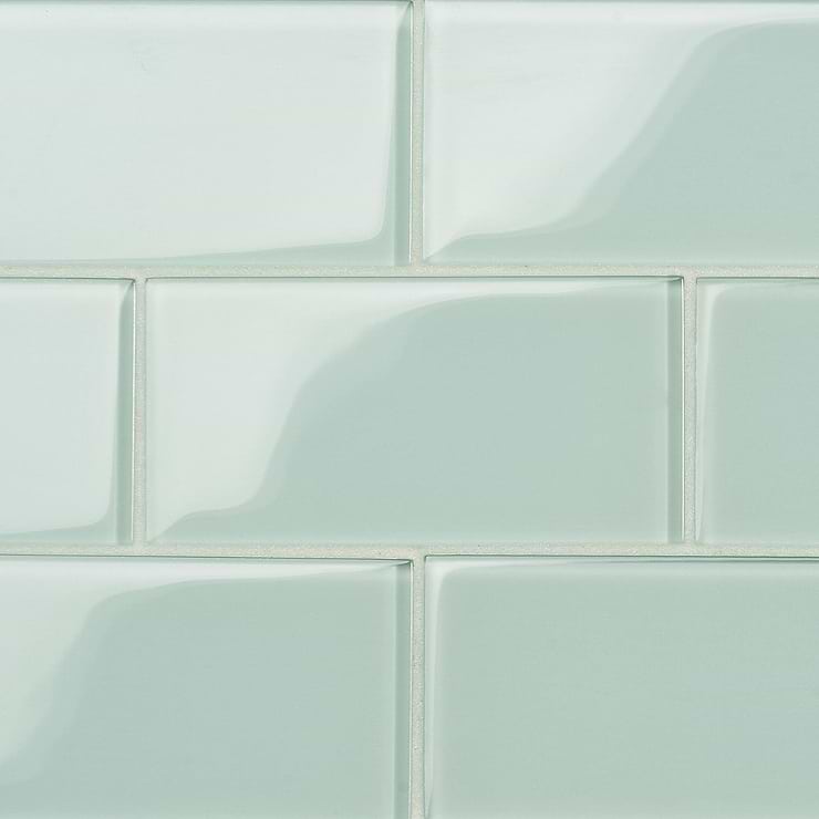 Loft Seafoam 3x6 Polished Glass Subway Wall Tile