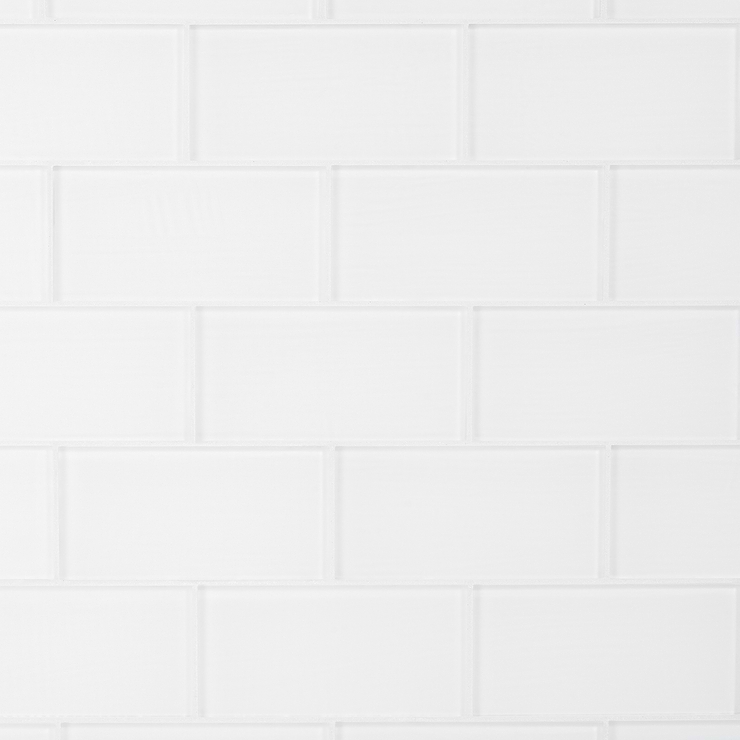 Loft Super White Frosted 3x6 Glass Subway Wall Tile