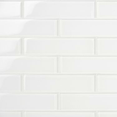 Loft Super White 2x8 Polished Glass Subway Tile