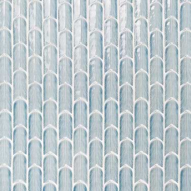 Nabi Quill Basil Blue 2x5 3D Glossy Crackled Glass Mosaic