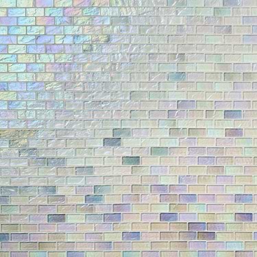 Splash Glacier White 1x2 Polished Glass Mosiac Tile  - Sample