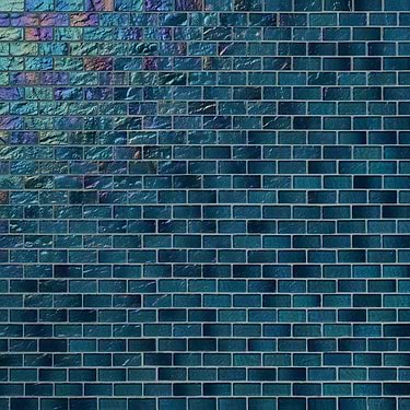 Splash Tropical Blue 1x2 Polished Glass Mosaic
