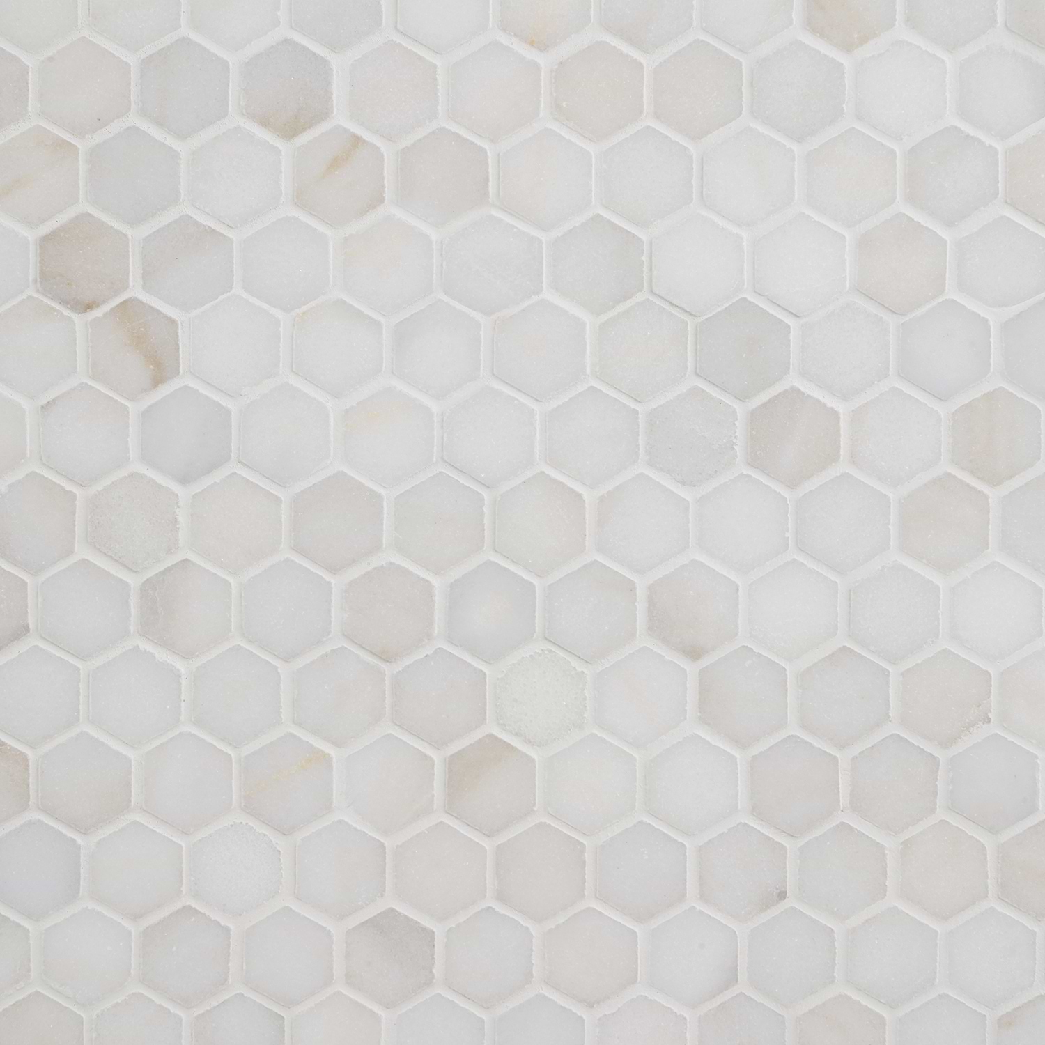 White Jade 1" Hexagon Polished Marble Tile