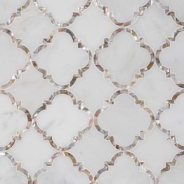 Eva White Polished Marble & Pearl Mosaic by Cassie Chapman