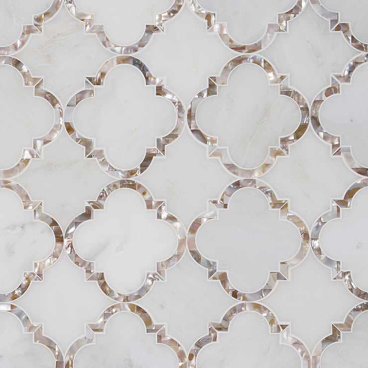 Marble + Pearl Tile for Backsplash