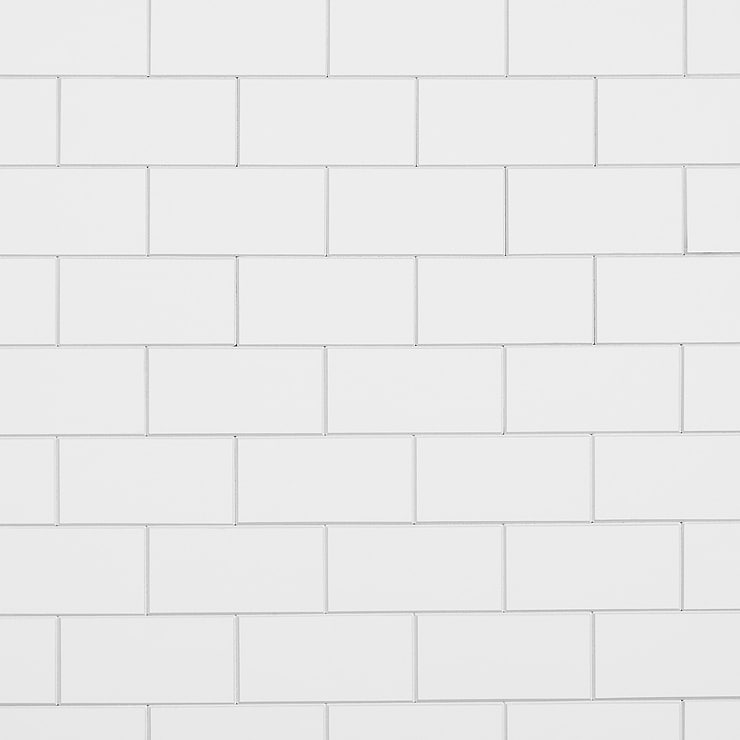 Pure White LPS 2x4 Brick Solid Core Peel & Stick Self Adhesive Polished Tile