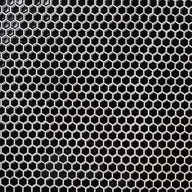 EDEN 2.0 Black 1" Hexagon Polished Ceramic Mosaic - Sample