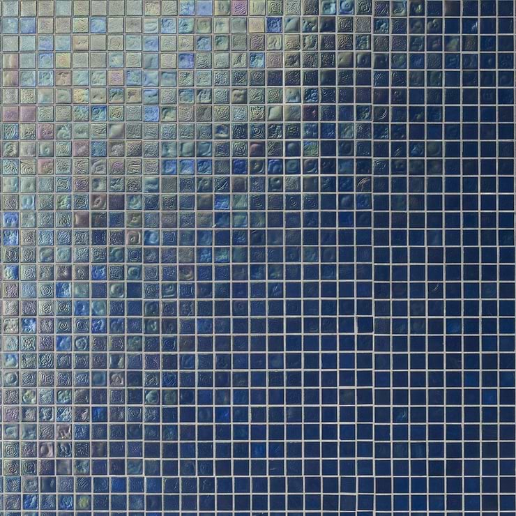 Ohana Small Squares Indigo 1x1 Glass Mosaic Tile