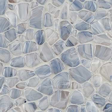 Riverglass  Blue Frosted Glass Mosaic Tile  - Sample