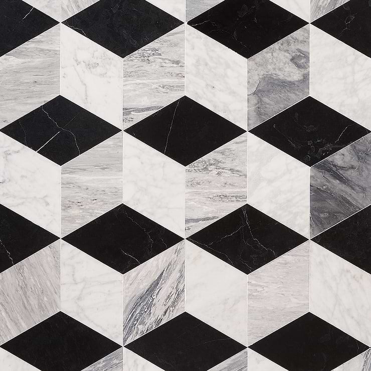 Havasar Grigio Honed Gray Marble Mosaic Tile