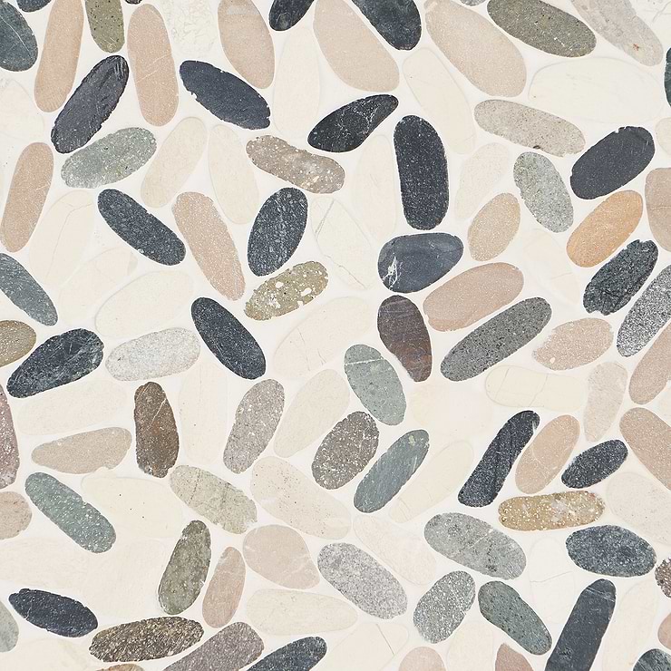 Nature Raja Ampat Flat Oval Pebble Mosaic