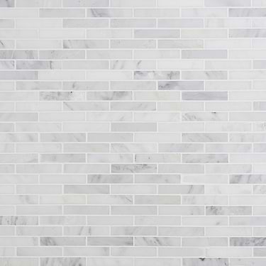 Asian Statuary White 1x4 Brick Polished Marble Mosaic