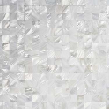 Serene White Squares Seamless Pearl Shell Tile
