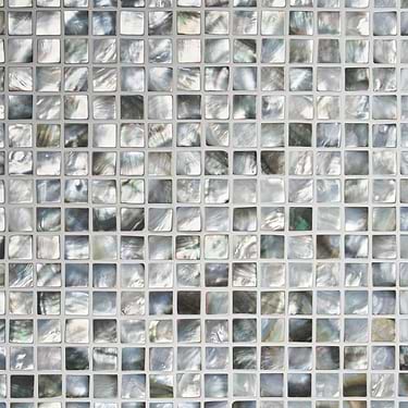 Deep Sea Black & White Square Polished Pearl Mosaic