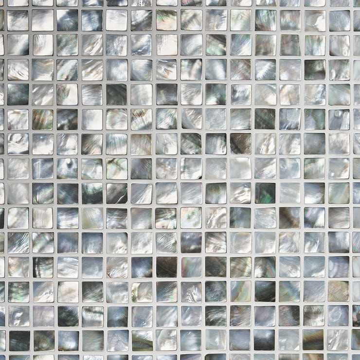 Deep Sea Black Pearl Square Pattern Polished Mosaic Tile