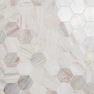 Sabbia Marble Beige 4" Hexagon Polished Mosaic