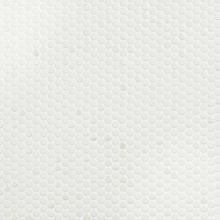 Zoe Bianco 1/2" Circle Frosted and Polished Glass Mosaic Tile