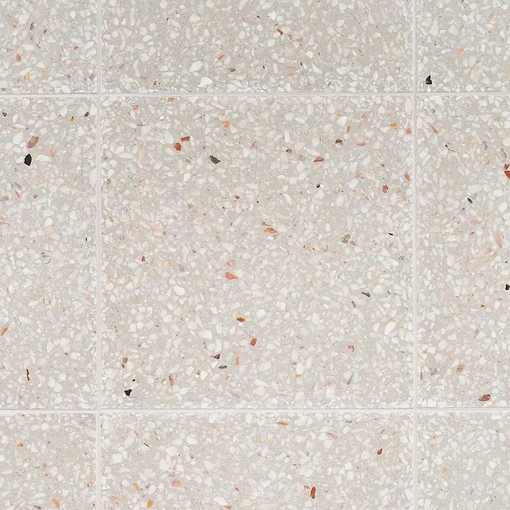 True Terrazzo Dove Gray 16x16 Polished Terrazzo Tile