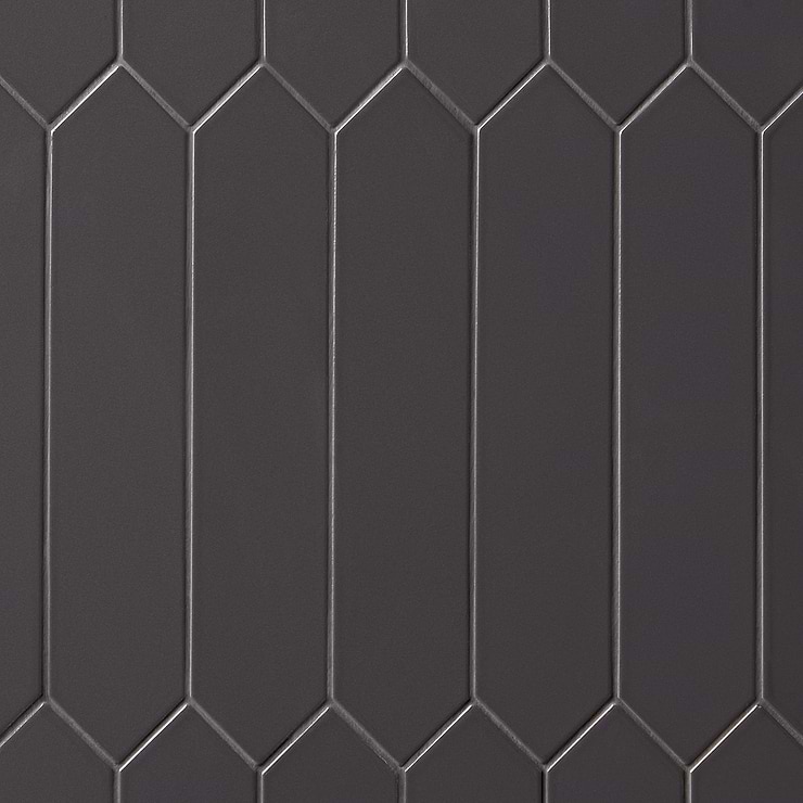 Kent Antracite Dark Gray 3x12 Picket Polished Ceramic Wall Tile