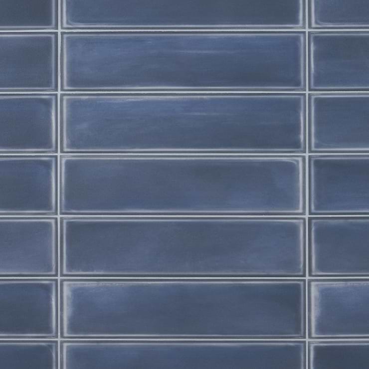 Stacy Garcia ArtBlock Denim Blue 4x16 Matte Porcelain Tile