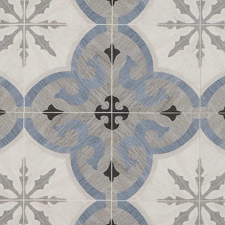 Delancey Briar Blue 8x8 Matte Porcelain Tile