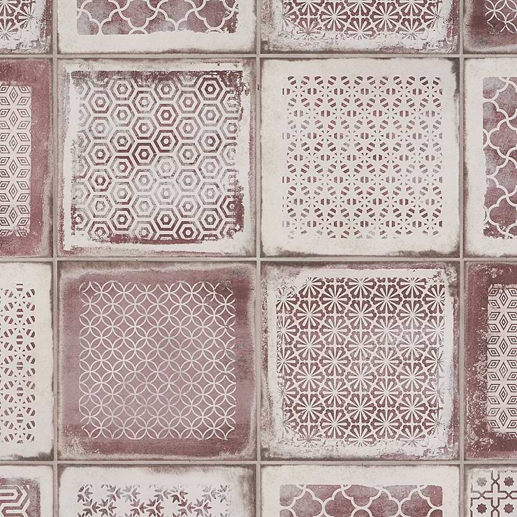 Los Lunas Deco Pink Rose 8x8 Matte Porcelain Tile