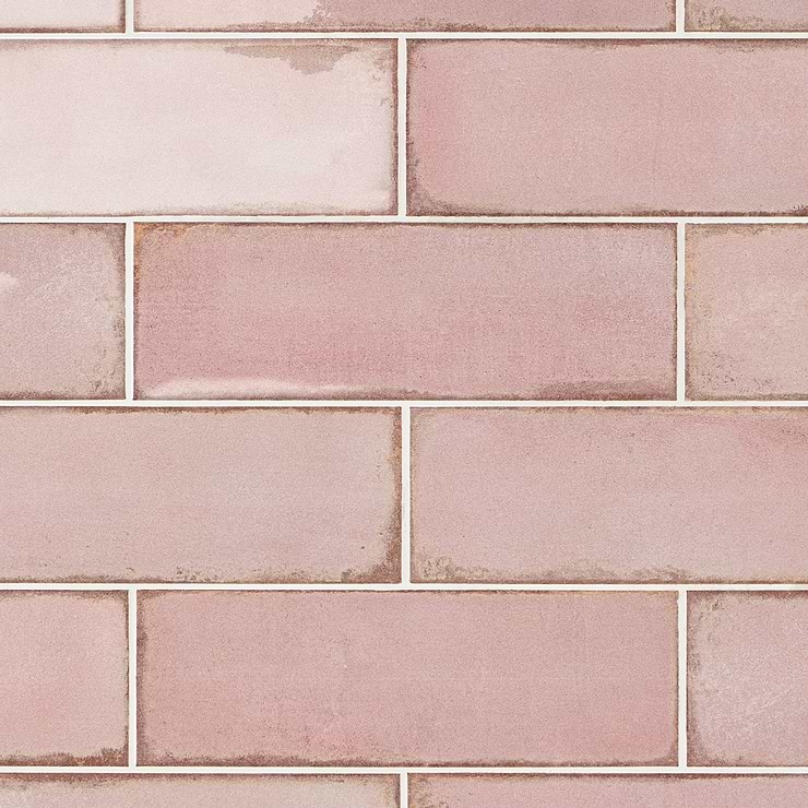 Los Lunas Pink Rose 4x12 Polished Ceramic Wall Tile