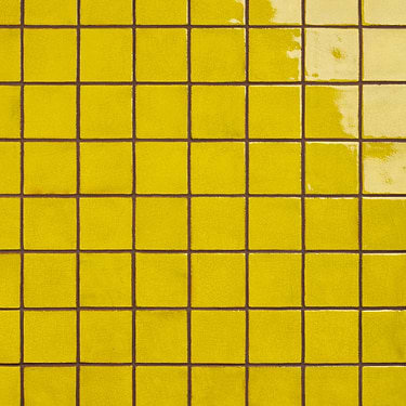 Emery Emery Yellow 4x4 Handmade Crackled Terracotta Tile - Sample