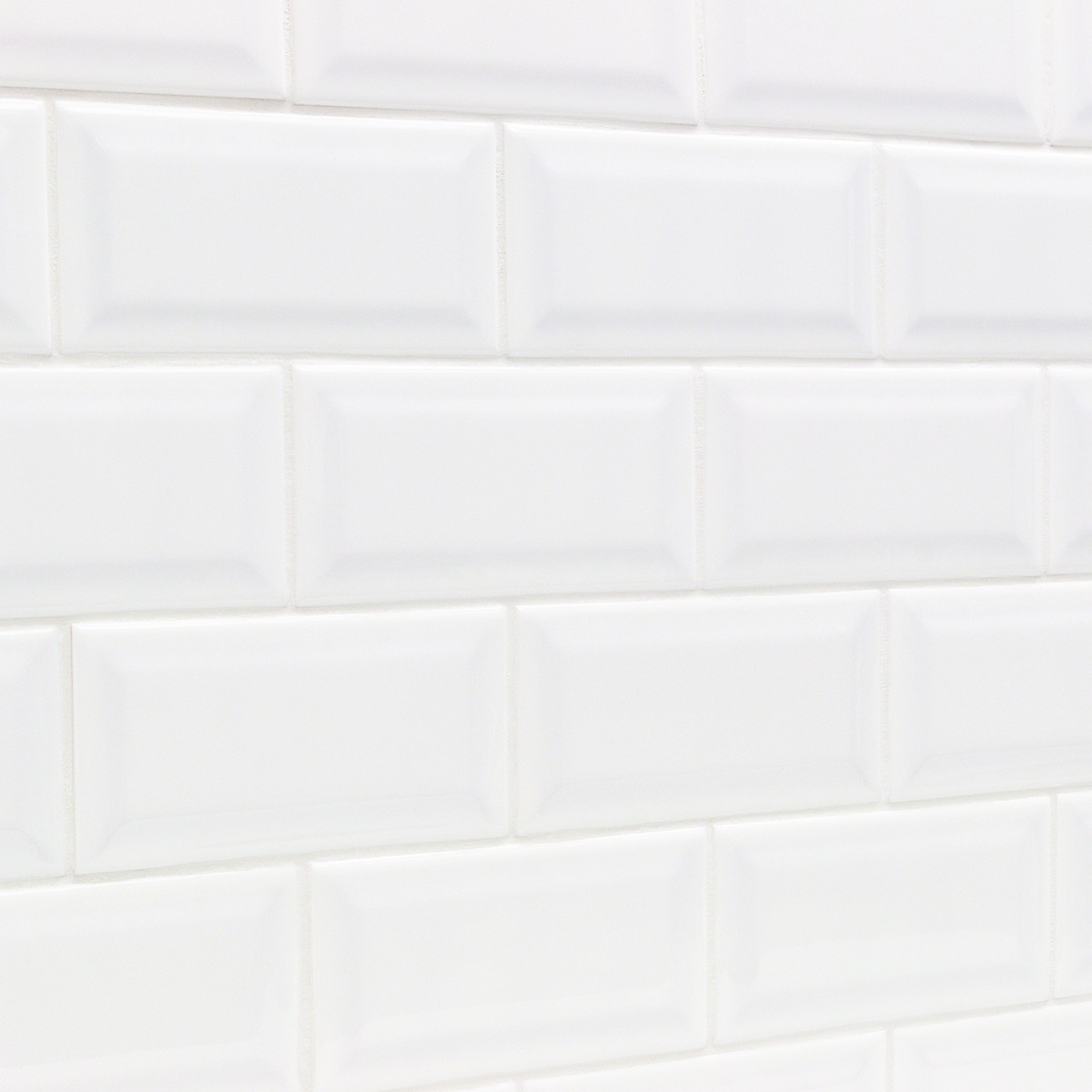 Basic White Beveled 3x6 Polished Ceramic Subway Wall Tile