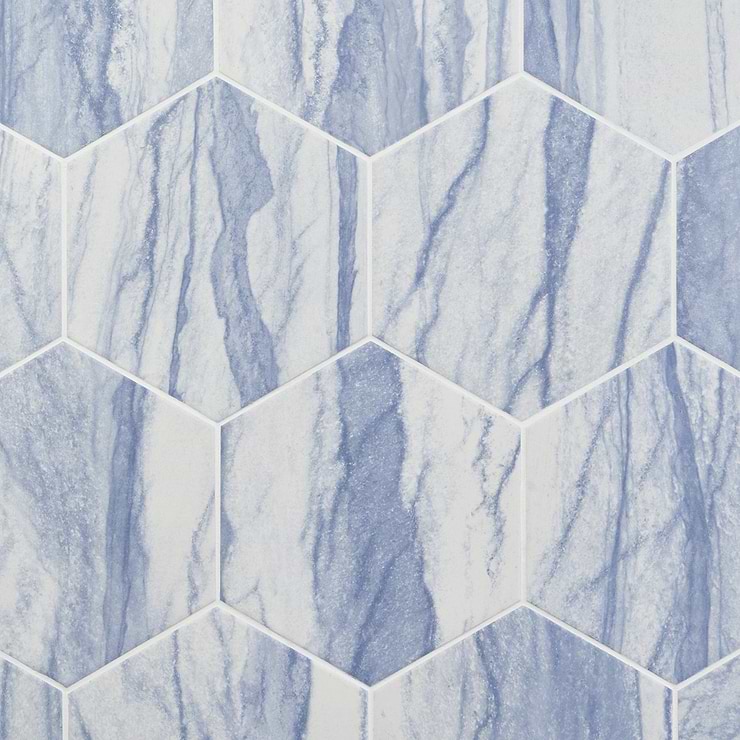Macauba Azur 10" Hexagon Matte Porcelain Tile