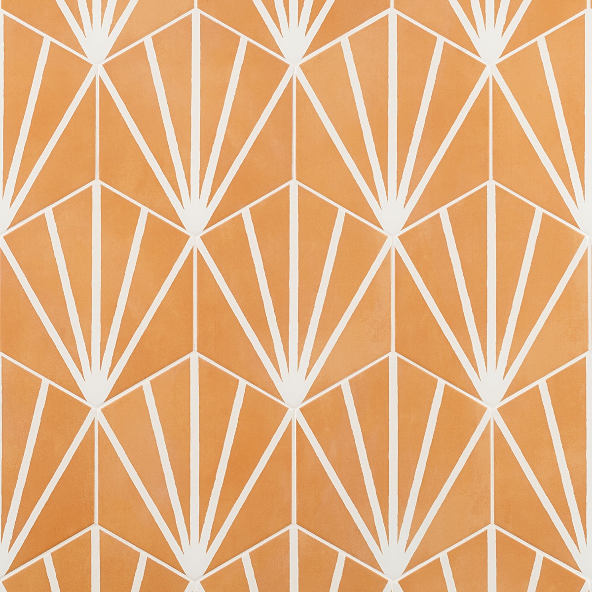 HexArt Deco Orange 8" Hexagon Matte Porcelain Tile