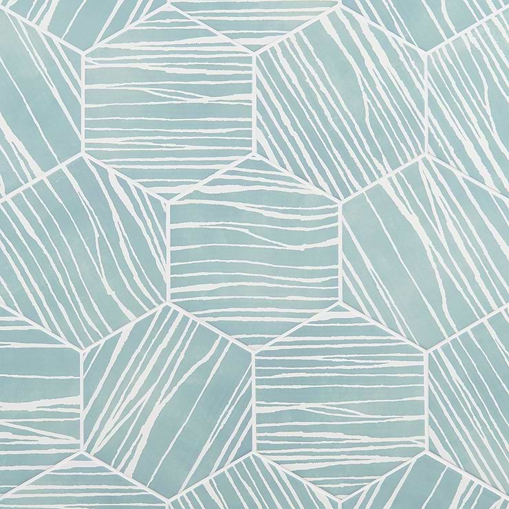 HexArt Zen Ice Turquoise 8" Hexagon Matte Porcelain Tile