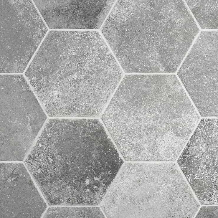 Terra Pompeii Gris Gray 8" Hexagon Matte Porcelain Tile