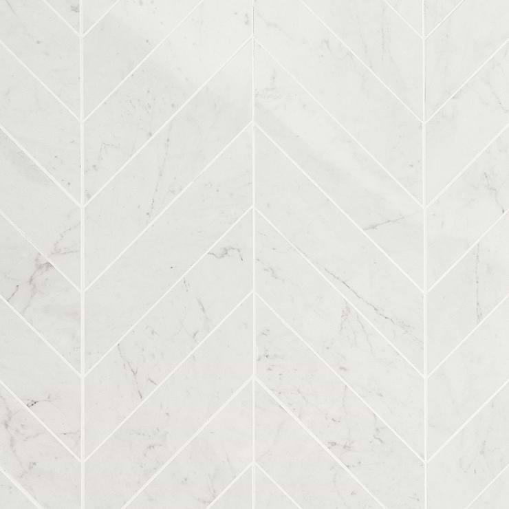 DreamStone Carrara Giola 2x8 Chevron Polished Porcelain Mosaic