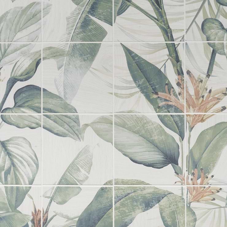 Angela Harris Wilder Spring Leaves Mural 8x8 Matte Porcelain Tile
