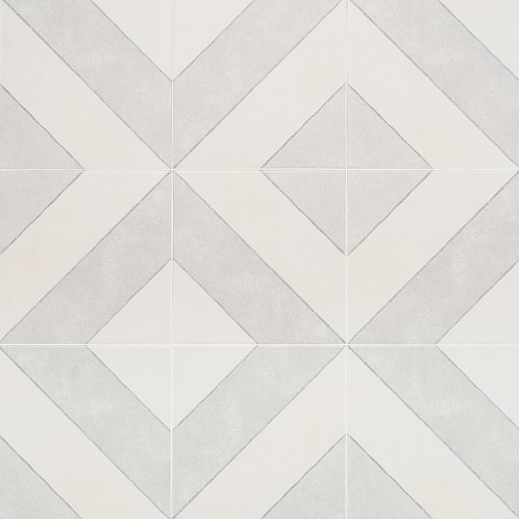 Auteur Diagonals Ash 9x9 Porcelain Tile: Pattern 2 