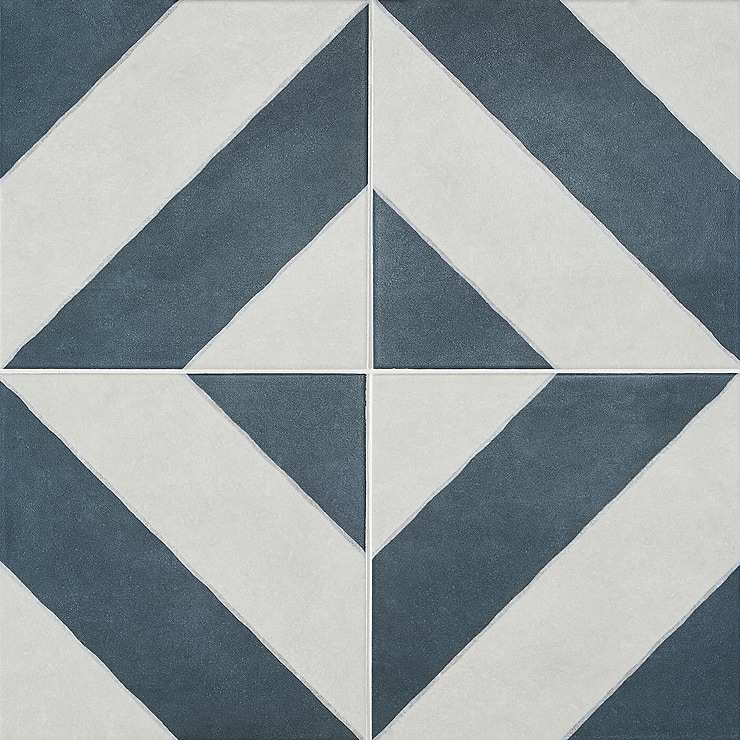 Auteur Diagonals Navy 9x9 Porcelain Tile: Pattern 3