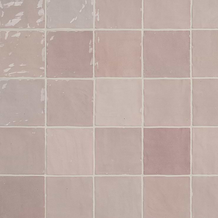 Portmore Pink 4x4 Glazed Ceramic Wall Tile