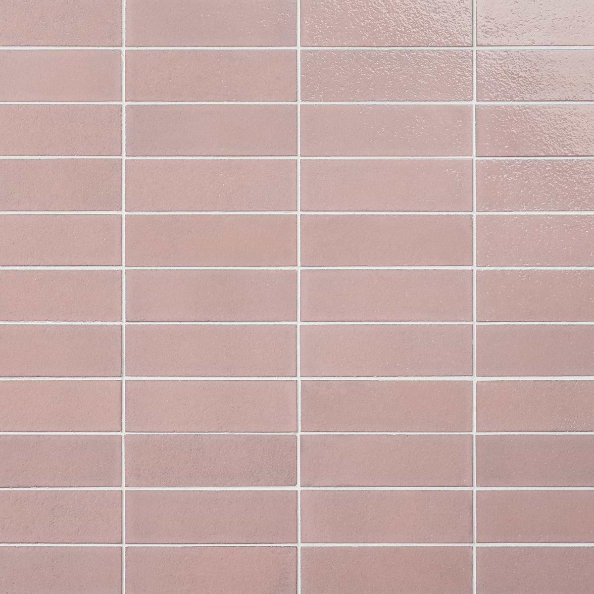 Color One Blush Pink 2x8 Glossy Lava Stone Tile