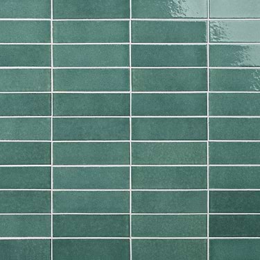 Color One Jade Green 2x8 Glossy Lava Stone Tile - Sample