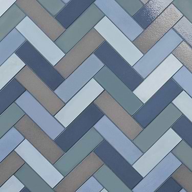 Color One Lake Blend Blue 2x8 Cement & Lava Stone Subway Tile