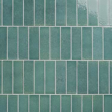 Color One Jade Green 2x8 Glossy Lava Stone Subway Tile